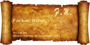 Farkas Miron névjegykártya